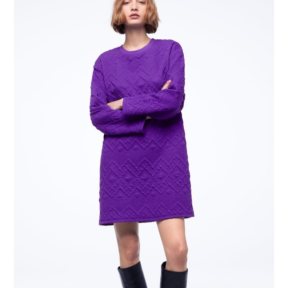 zara purple knit dress | Dresses | Zara Oversized Quilted TargetCategory:Dresses